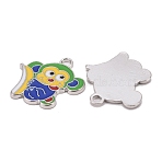 Alloy Enamel Pendants, Monkey Pendants for Kids Jewelry Making, Cadmium Free & Lead Free, Royal Blue, 26x25.5x2mm, Hole: 2.5mm(EA5857Y-5)