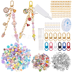 DIY Lip Gloss Keychain Findings Kits, include Brass Twisted Chain Extender, Iron Paperclip Chain Extender, Tibetan Style Alloy Pendants, Brass Open Jump Rings, Mixed Shapes, Mixed Color, 80mm(DIY-SP0007-51)
