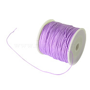 Braided Nylon Thread, Chinese Knotting Cord Beading Cord for Beading Jewelry Making, Lilac, 0.8mm, about 100yards/roll(NWIR-R006-0.8mm-672)