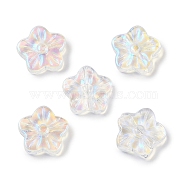 Electroplate Glass Beads, Color Plated, Flower, Clear, 12.50x13x4.50mm, Hole:1.20mm(GLAA-S202-05)