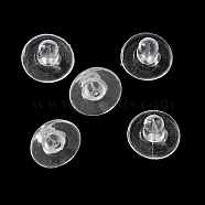 Silicone Ear Nuts, Bullet Clutch Earring Backs with Pad, for Droopy Ears, for Stud Earring Making, Clear, 10x5.5mm, Hole: 1mm(SIL-K001-02-01)