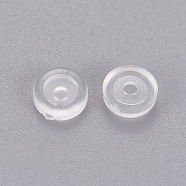 Comfort Silicone Pads for Screw Back Clip on Earrings, Anti-Pain, Clip on Earring Cushion, Clear, 5.5x1.5mm, Hole: 1.6mm(X-KY-E008-02)
