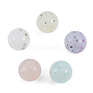 Marbled Stone Style Opaque Acrylic Beads, Round, Mixed Color, 11~11.5mm, Hole: 2mm(OACR-G009-01B)