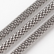3.28 Feet 304 Stainless Steel Mesh Chains, Soldered, Stainless Steel Color, 3mm(X-CHS-K001-07)