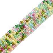 Transparent Glass Beads Strands, Faceted, Round, Colorful, 2mm, Hole: 0.6mm, about 194~198pcs/strand, 14.53''~14.72''(36.9~37.4cm)(EGLA-P061-03A)