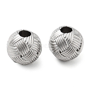 316 Stainless Steel Beads, Round, Stainless Steel Color, 8.5x8mm, Hole: 2.5mm(STAS-B047-17P)