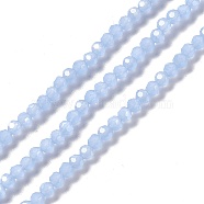 Faceted(32 Facets) Glass Beads Strands, Round, Cornflower Blue, 4mm, Hole: 1mm, about 99~107pcs/strand, 14.09~15.43''(35.8~39.2cm)(GLAA-E037-03B-04)