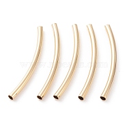 Brass Tube Beads, Long-Lasting Plated, Curved Beads, Tube, Real 24K Gold Plated, 30x2mm, Hole: 1.5mm(KK-Y003-89B-G)