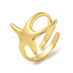 304 Stainless Steel Adjustable Rings for Women, Starfish, Golden, Inner Diameter: 17.8mm(RJEW-D022-03G)