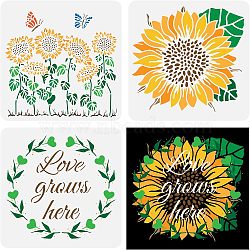 Plastic Drawing Painting Stencils Templates Sets, Square, Mixed Patterns, 30x30cm, 3 style/set(DIY-WH0172-300)