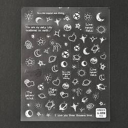 Planet Theme Cartoon Nail Art Decoration Sticker, White, 12.7x8.2x0.07cm(MRMJ-O001-07E)
