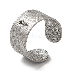 304 Stainless Steel Open Cuff Ring Components, Loop Ring Base, Stainless Steel Color, Hole: 1.8mm, US Szie 7(17.3mm)(STAS-C079-02P)