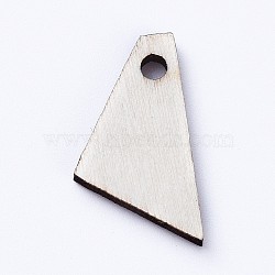 Natural Wood Pendants, Undyed, Laser Cut Wood Shape, Wood Slice, Trapezoid, Antique White, 18.5x10x2.5mm, Hole: 1.5mm(WOOD-WH0100-35A)