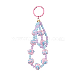 Opaque Acrylic Keychains, with Iron Split Key Rings, Colorful, 160mm(KEYC-JKC00789)