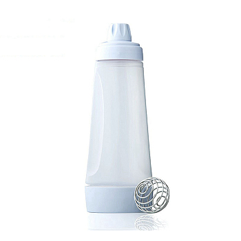 PP Plastic Batter Dispenser, with Silicone Cover & 304 Stainless Steel Whisk Ball, Bakeware Tool, Alice Blue, 100x280mm, Capacity: 1000ml(33.82fl. oz)
