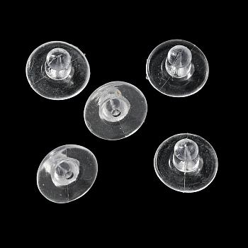 Silicone Ear Nuts, Bullet Clutch Earring Backs with Pad, for Droopy Ears, for Stud Earring Making, Clear, 10x5.5mm, Hole: 1mm