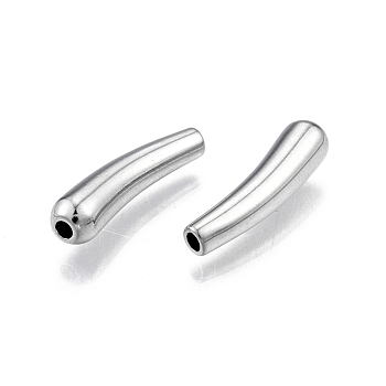 304 Stainless Steel Beads, Tube, Stainless Steel Color, 19.5x5x5mm, Hole: 1.6mm & 1.8mm