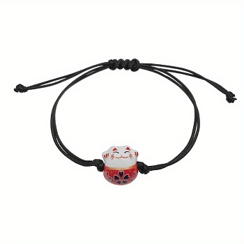 Cute Lucky Cat Peach Heart Bracelet Weaving Lucky Nafu Bracelet Adjustable Little Qing Novice Bracelet Bracelet