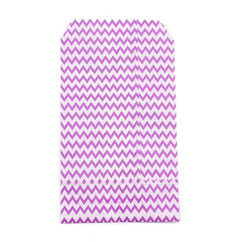 White Kraft Paper Bags, No Handles, Storage Bags, Wave Pattern, Wedding Party Birthday Gift Bag, Purple, 15x8.3x0.02cm