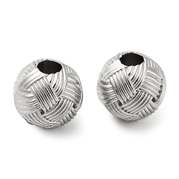 316 Stainless Steel Beads, Round, Stainless Steel Color, 8.5x8mm, Hole: 2.5mm