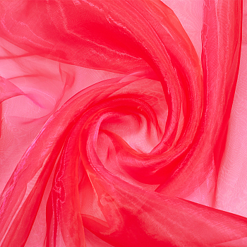 Polyester Organza Fabric, for Clothing Accessories, Cerise, 150~151x0.01cm, 5m/pc