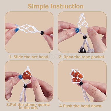 fabrication de collier de pochette en macramé avec cordon en nylon tressé réglable(NJEW-SW00019-01)-4