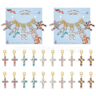 Mixed Color Alloy+Enamel Locking Stitch Marker