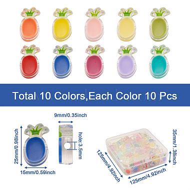craftdady 100piezas 10 colores perlas de acrílico de esmalte transparente(TACR-CD0001-09)-3