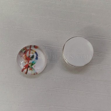 Colorful Flat Round Glass Cabochons