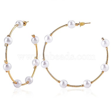 Round Shell Pearl Stud Earrings