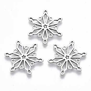 Antique Silver Snowflake Alloy Pendants
