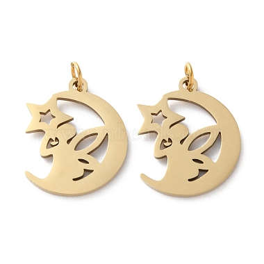 Real 18K Gold Plated Moon 304 Stainless Steel Pendants