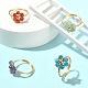 4piezas 4 conjunto de anillos de dedo con cuentas de flores y piedras preciosas naturales mezcladas(RJEW-TA00074)-2