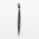 Brass Micro Pave Cubic Zirconia Pendants(ZIRC-E143-70B)-1