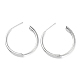 Rack Plating Brass Ring Stud Earrings for Women(EJEW-K245-12P)-1