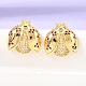 Brass Micro Pave Cubic Zirconia Stud Earrings(EJEW-D355-02G-01)-1
