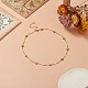 Handmade Brass Flower Link Chain Necklace for Women(NJEW-JN04266)-2
