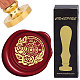 Brass Wax Seal Stamps with Rosewood Handle(AJEW-WH0412-0155)-1
