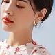 Women Cat Brass Leverback Earrings(JE965B)-7