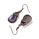 Natural Amethyst Teardrop Dangle Earrings(EJEW-B055-01R-21)-2