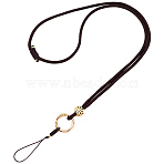Polyester & Golden Alloy Mobile Straps, Coconut Brown, 35.2cm(FIND-WH20004-52C)