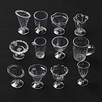 2 Sets Mini Plastic Tableware Sets, Miniature Artificial Dollhouse Accessories, including Cups, Spoon, Fork, Knife, Chopstick, Bowls, Clear, 12pcs/set(AJEW-OC0003-71)