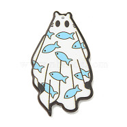 Halloween Theme Acrylic Pendants, Ghost, Blue, 48x26.5x2.5mm, Hole: 1.3mm(SACR-S033-01B)