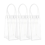 Valentine's Day Transparent PVC Plastic Bag with Handle, Red Wine Tote Bag, Clear, 36x12x1cm(ABAG-BC0001-20)