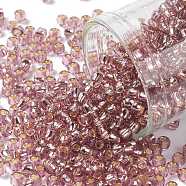 TOHO Round Seed Beads, Japanese Seed Beads, (26) Silver Lined Light Amethyst, 8/0, 3mm, Hole: 1mm, about 1110pcs/50g(SEED-XTR08-0026)