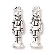 Tibetan Style Alloy Soldier Pendants, Lead Free & Cadmium Free, Antique Silver, 27x7x3mm, Hole: 3mm(X-TIBEP-GC160-AS-RS)