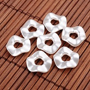 Twist Ring Imitation Pearl Acrylic Beads, White, 13x3mm, Hole: 4.5mm, about 2050pcs/500g(OACR-L004-5357)