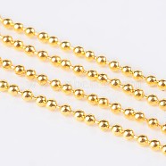 Iron Ball Bead Chains, Soldered, Nickel Free, with Spool, Golden, 1.5mm, about 328.08 Feet(100m)/roll(CH-ZX003-G-NF)