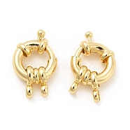 Brass Spring Ring Clasps, Real 18K Gold Plated, 22x13.5x5mm, Hole: 2.7mm(KK-B062-10G)