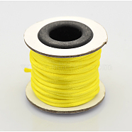 Macrame Rattail Chinese Knot Making Cords Round Nylon Braided String Threads, Satin Cord, Yellow, 2mm, about 10.93 yards(10m)/roll(NWIR-O001-A-14)